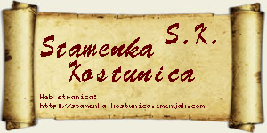 Stamenka Koštunica vizit kartica